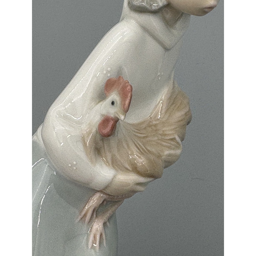 Vintage Lladro Figurine Shepherdess with Rooster 2001 Retired 4677 Made in Spain - Picture 15 of 16